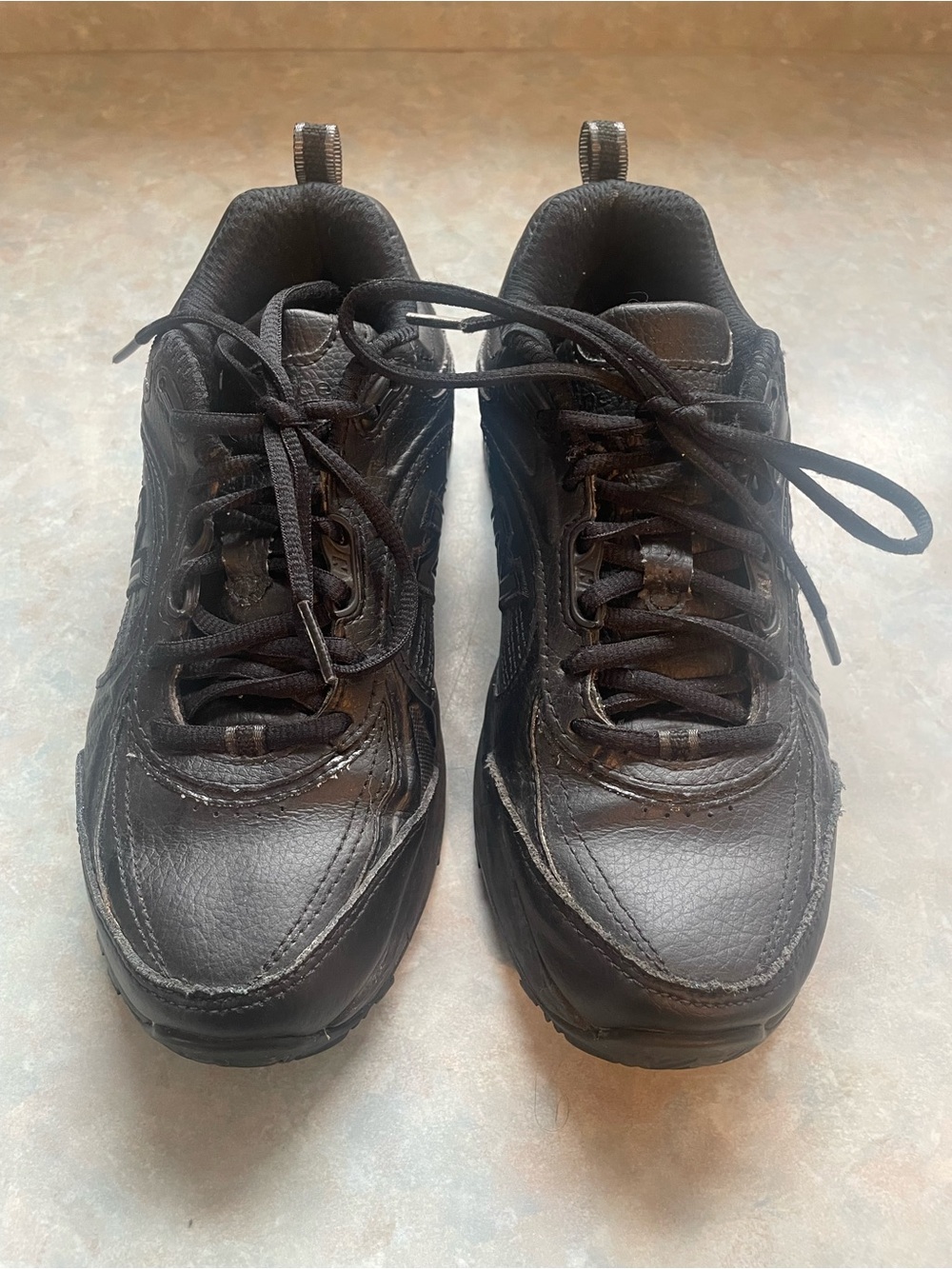 New Balance Black Leather Athletic Sneakers - Picture 3 of 8